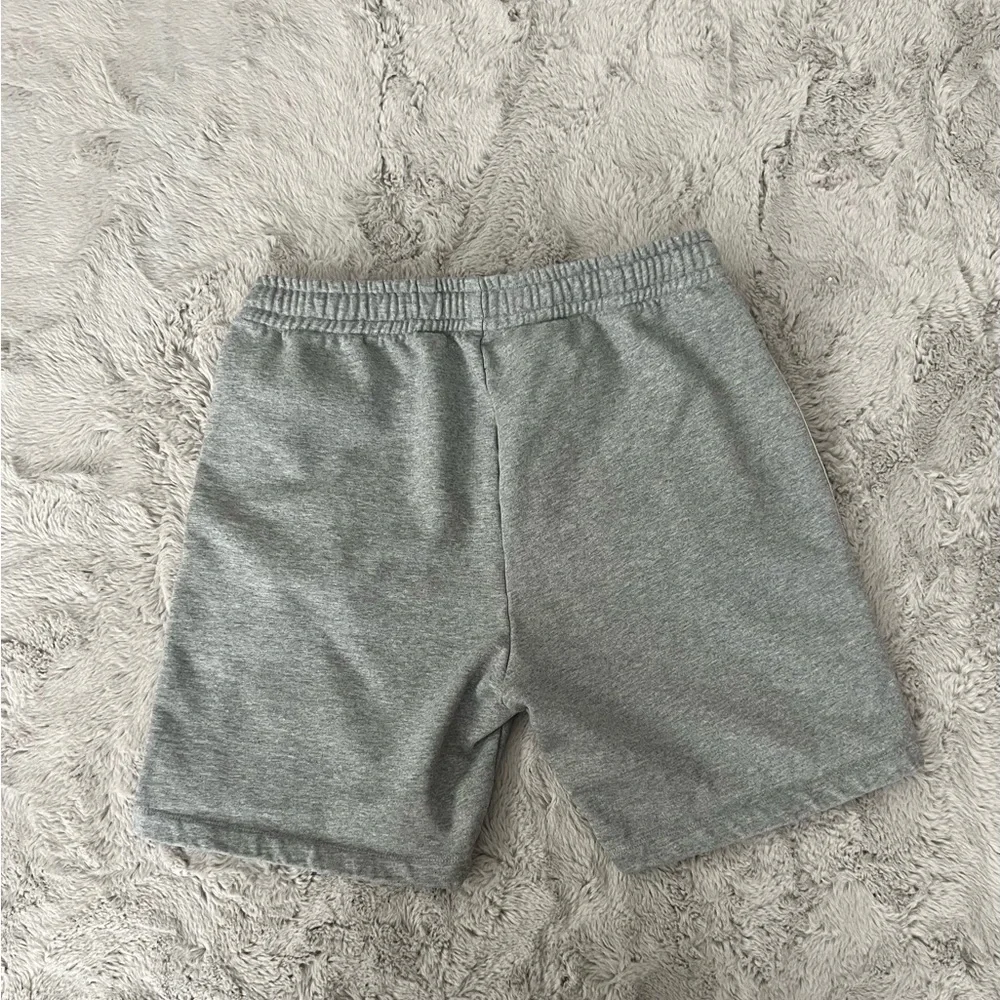 Gucci Gray Sweat Shorts with Cream & Navy Stripe and Embroidered Tiger
